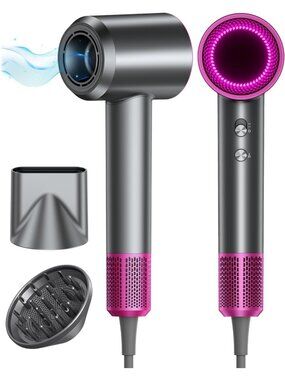 Ionic Hair Dryer with Diffuser - Fast Drying, Reduces Frizz, Smooth Results for